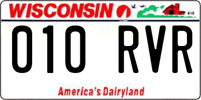 WI license plate 010RVR
