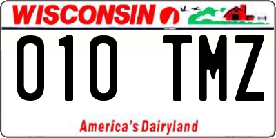 WI license plate 010TMZ