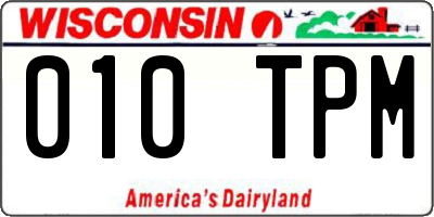 WI license plate 010TPM