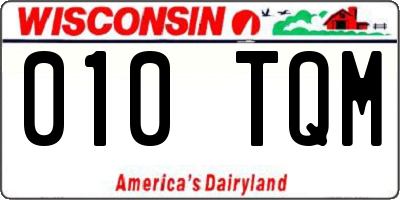WI license plate 010TQM