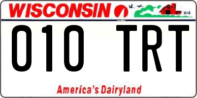 WI license plate 010TRT