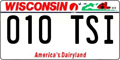 WI license plate 010TSI