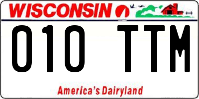WI license plate 010TTM