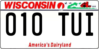 WI license plate 010TUI