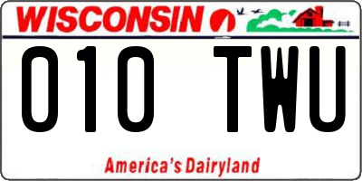 WI license plate 010TWU