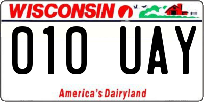 WI license plate 010UAY