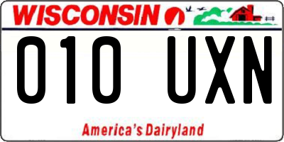 WI license plate 010UXN