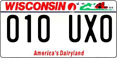 WI license plate 010UXO