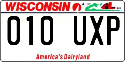 WI license plate 010UXP