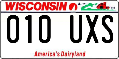 WI license plate 010UXS