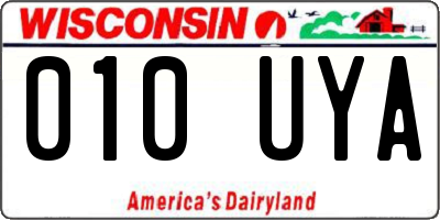WI license plate 010UYA