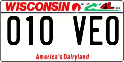 WI license plate 010VEO
