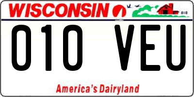 WI license plate 010VEU