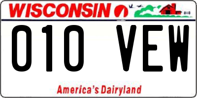 WI license plate 010VEW