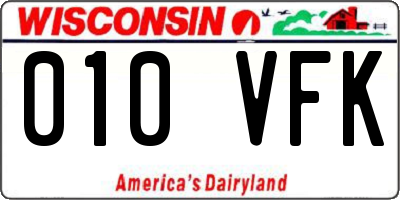WI license plate 010VFK