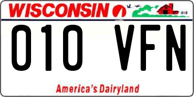 WI license plate 010VFN