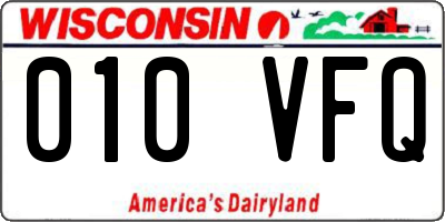 WI license plate 010VFQ