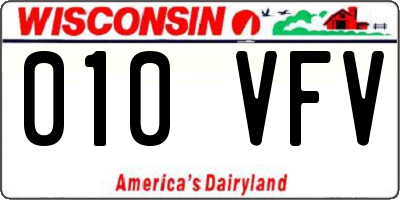 WI license plate 010VFV
