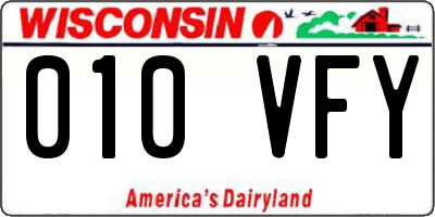 WI license plate 010VFY