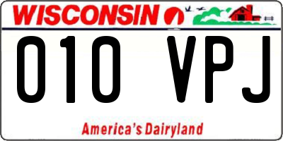 WI license plate 010VPJ