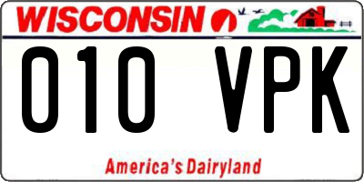 WI license plate 010VPK