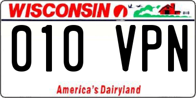 WI license plate 010VPN