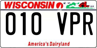WI license plate 010VPR