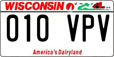 WI license plate 010VPV
