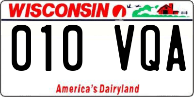WI license plate 010VQA