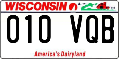 WI license plate 010VQB