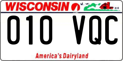 WI license plate 010VQC