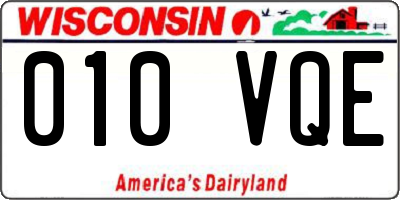 WI license plate 010VQE