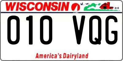 WI license plate 010VQG