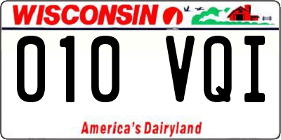 WI license plate 010VQI