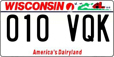WI license plate 010VQK