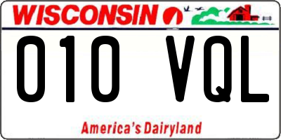 WI license plate 010VQL