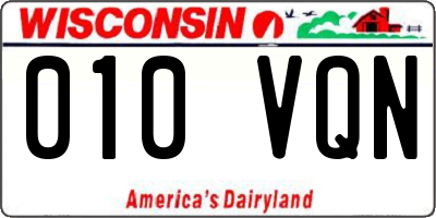 WI license plate 010VQN