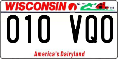 WI license plate 010VQO