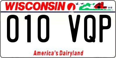WI license plate 010VQP