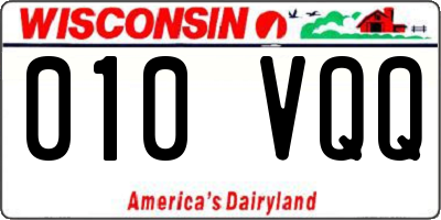 WI license plate 010VQQ