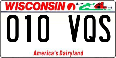 WI license plate 010VQS