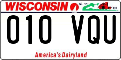 WI license plate 010VQU