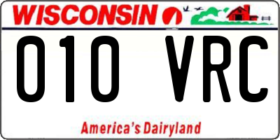 WI license plate 010VRC