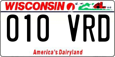 WI license plate 010VRD