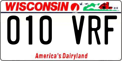 WI license plate 010VRF