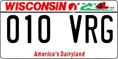 WI license plate 010VRG