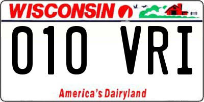 WI license plate 010VRI