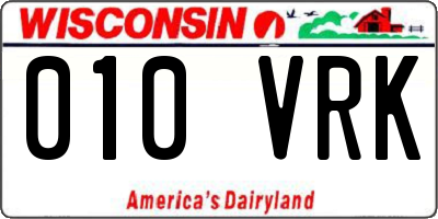WI license plate 010VRK