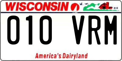 WI license plate 010VRM