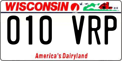 WI license plate 010VRP
